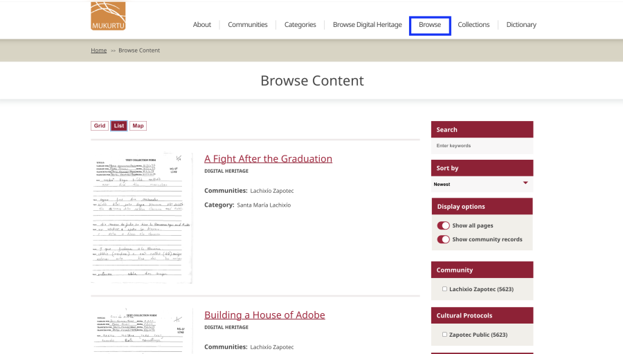 Browse tab