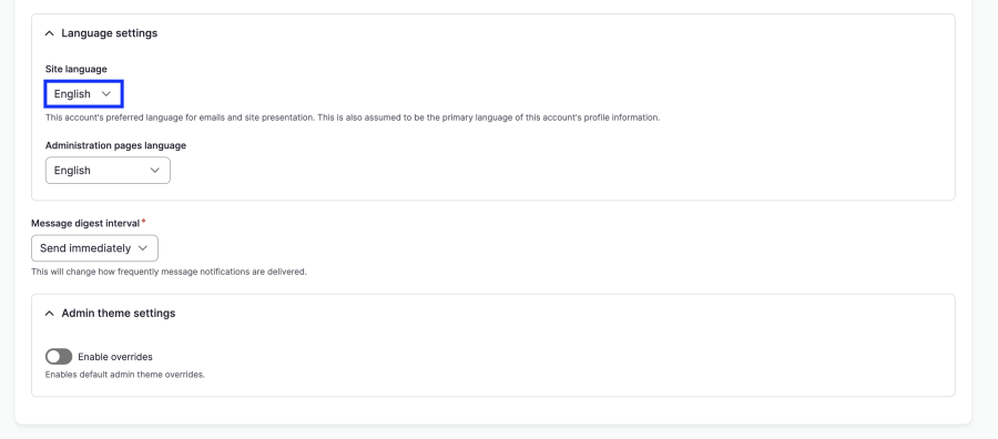 Manage language settings for your account