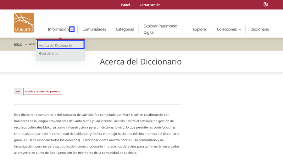 Acerca del diccionario