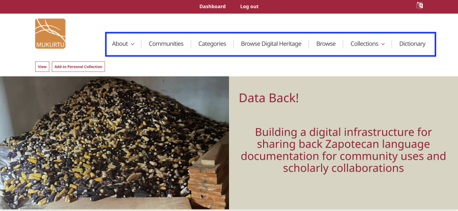 Main pages on site 