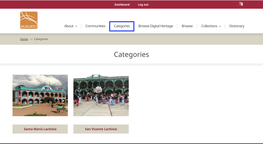 Categories tab