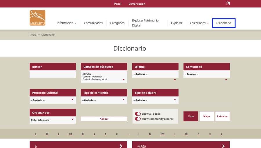 dictionary es