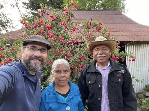 Professor Mark Sicoli, Felipa, and Daniel
